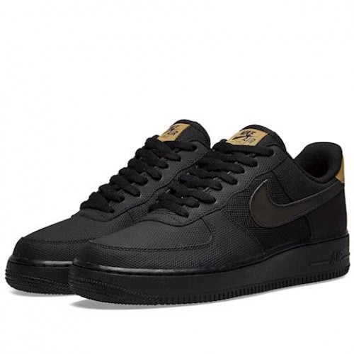 nike air force 1 black gold tick